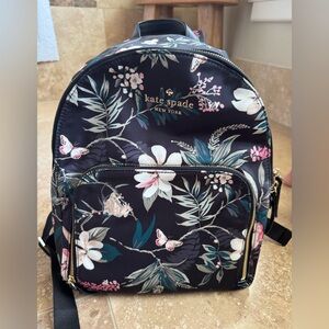 Kate Spade Black Floral Backpack